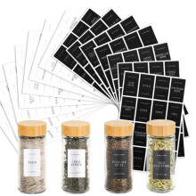 Black Spice Organizer Labels for Glass Jars – 180-Piece