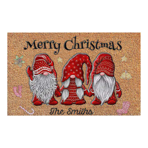Tapete de Natal Retangular com Gnomo 40x60cm