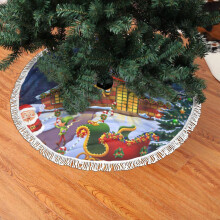 Gonna per albero di Natale in pizzo con frange, 76 cm (30 pollici)