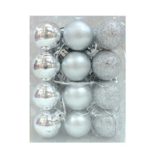 Christmas Balls Silver Shatterproof 24PCS