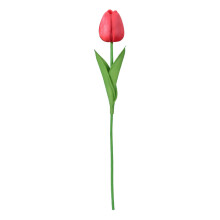 Kunstig roseblomst i PU, enkel stilk, 35 cm