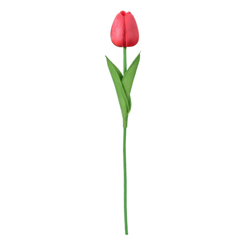 Kunstig roseblomst i PU, enkel stilk, 35 cm
