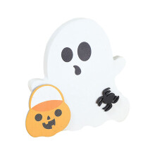 Witte spookvormige gelaagde dienbladdecoratie