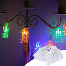 Cordão de luzes para lanternas de Ramadã, branco, 300 cm, 20 LEDs