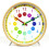 Kids Wooden Learning Wall Clock – Rainbow Numbers, Silent 1