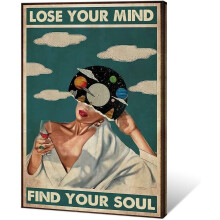 Tableau vintage sur toile « Prenez soin de votre esprit »