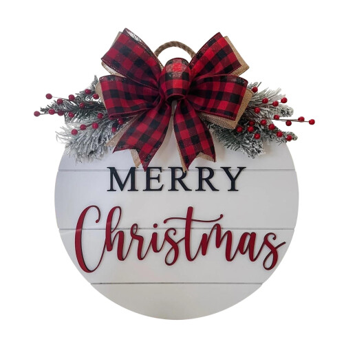 Houten kerstkransornament van 30 cm.