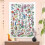 Vintage Floral Tapestry – Ανοιχτό ροζ βοτανικό τοίχο 1