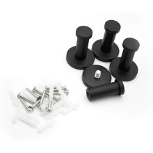 Ganci da parete rotondi in acciaio inox nero (53 mm, 4 pezzi)