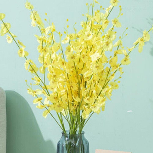 Orhidee Forsythia galbene artificiale, 95-100 cm, pachet de 5