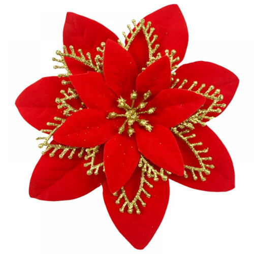 6 buc flori artificiale Poinsettia cu tulpini