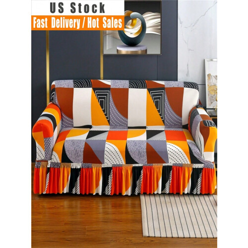 Housse de canapé extensible à rayures – 100 % polyester, multicolore