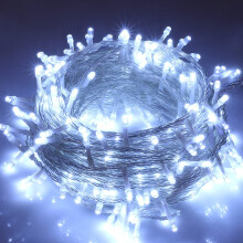 Cordão de luzes de fada com 100 LEDs, 10 metros (33 pés), branco, 8 modos.