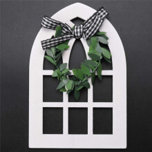 10Pcs Wooden Farmhouse Window Tiered Tray Decoration Plaid Rustic Farmhouse Decor Cathedral Arch Window Shelf Photo Prop