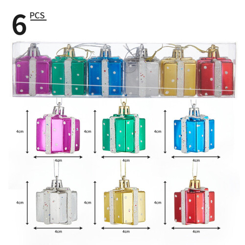 Conjunto de 6 enfeites modernos de bolas para árvore de Natal