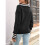 Damen-Strickpullover mit Gestreiftem Matrosenkragen, V-Ausschnitt und Normaler Passform Schwarz S 2
