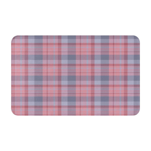 Roze-violette geruite deurmat 20x31,5 inch antislip