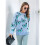 Damen Lässiger Strickpullover mit Schmetterlingsdruck, Langarm, Rundhalsausschnitt Blau M 4