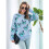 Damen Lässiger Strickpullover mit Schmetterlingsdruck, Langarm, Rundhalsausschnitt Blau M 9