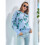 Damen Lässiger Strickpullover mit Schmetterlingsdruck, Langarm, Rundhalsausschnitt Blau M 10