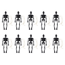 Set Of 10 Small Skeleton Figures For Halloween Decorating-Black