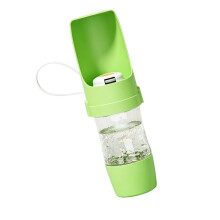 Light weight Pet Travel Water Bottles With Food Storage-Green