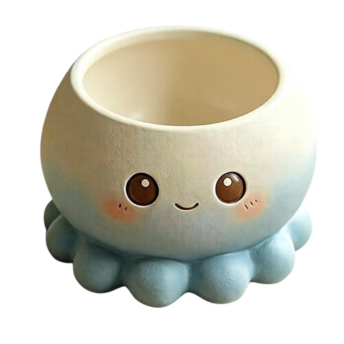 Creative Animal Shape Resin Planter Flower- light blue octopus.