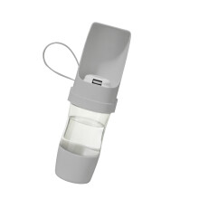 Light weight Pet Travel Water Bottles With Food Storage-Gray