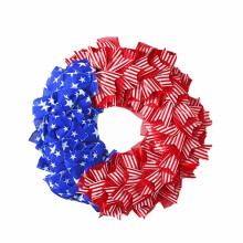 Couronne patriotique pour porte d'entrée – Rouge, blanc, bleu, 17,7