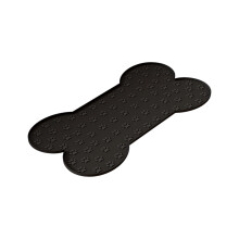 Waterproof Pet Feeding Mat Food Bowl Placemat with Large-Black