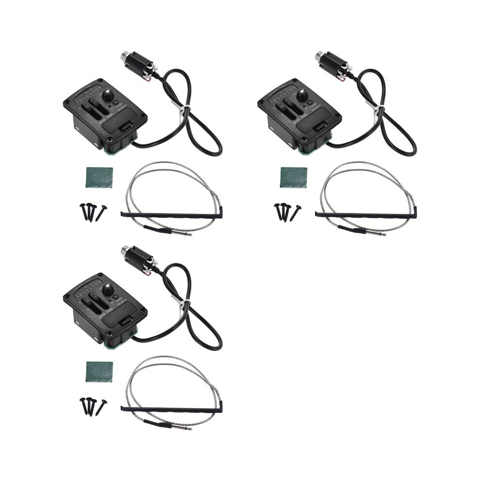 3X Uk-300T Ukulele Piezo Pickup Preamp 2-Band Eq Equalizer Ukelele Pickups Tuner System 6032664166246