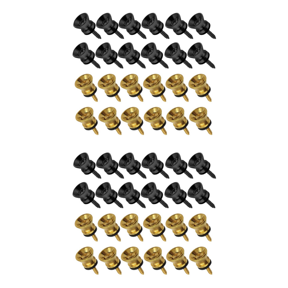 48Pcs Guitar Strap Locks Metal Strap Button Metal End Pins Flat For Acoustic Classical Electric Guitar Bass Ukulele 6032462184411