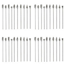 40Pc 4 Inch Long Double Cut Tungsten Solid Carbide Rotary Burrs Set 1/8 Inch(3mm) Shank Twist Drill Bit for Rotary Tools