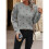Damen-Pullover mit Punkten, Langärmelig, Rundhalsausschnitt, Strickpullover-Oberteile Grau L 3