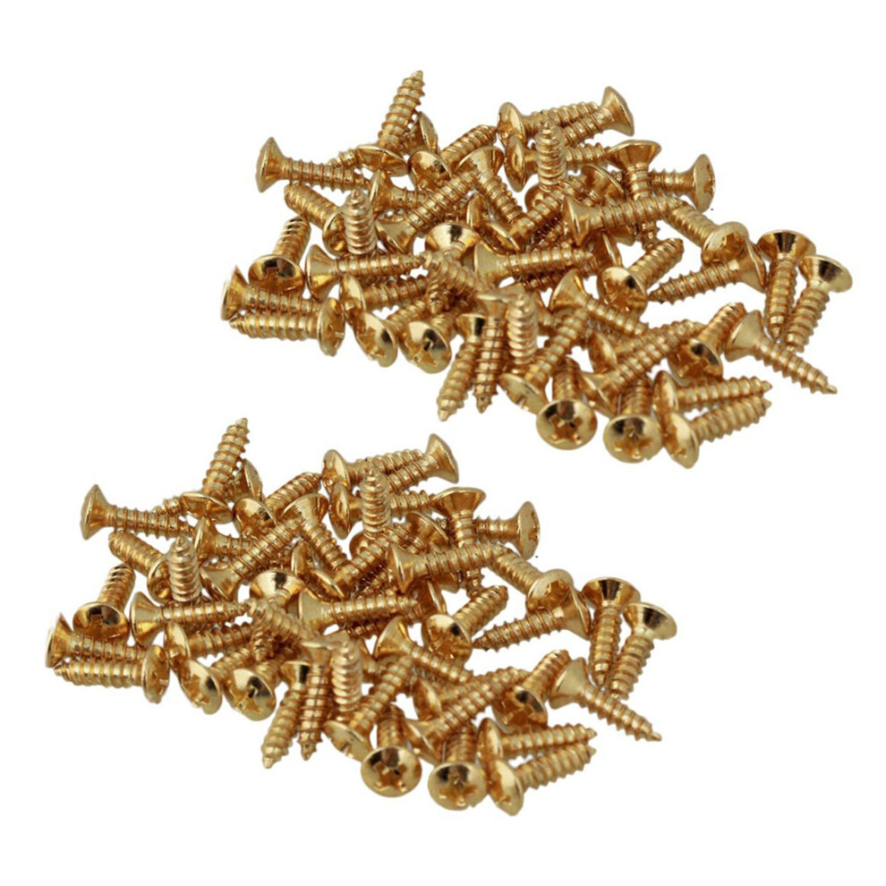 100X Guitar Bass Screws Parts For Scratchplates Pickguard, Gold 4712881115495