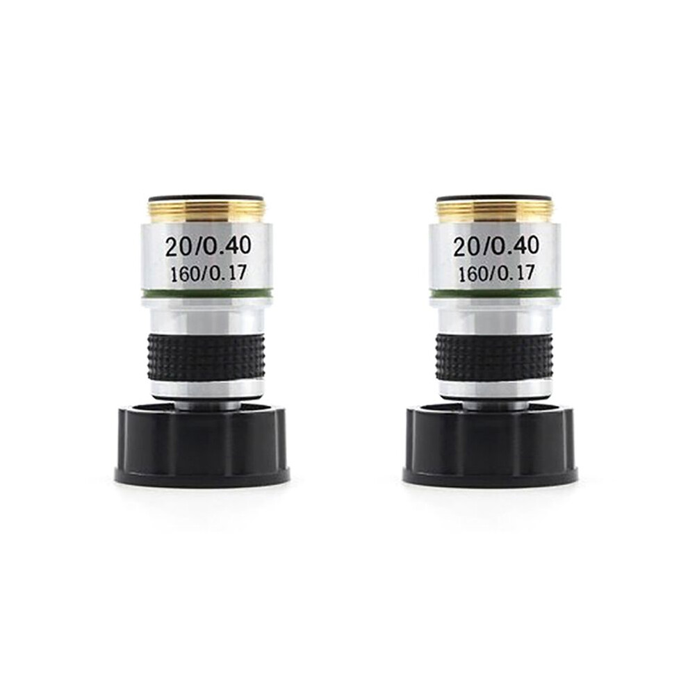 2Pcs 185 Microscope Objective 20X Achromatic Objective Biological Microscope Parts Accessories 4711324525389