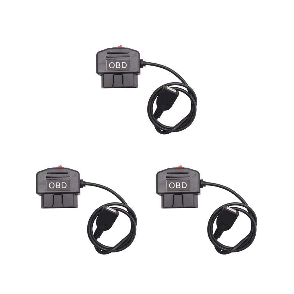 3X 24Hours 5V 3A Usb Car Charge Cable Obd Hardwire Kit With 0.5Meter Wire For Dash Cam Camcorder Vehicle Dvr 6031363990886