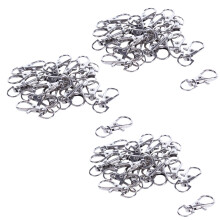 60Pcs Metal Lobster Trigger Swivel Clasp Hooks Clip Buckle Jewellery Making Arts Crafts Key Ring Keychain 35mm
