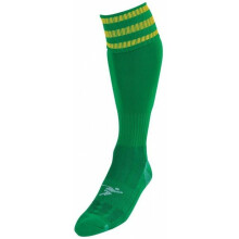 (7 UK-11 UK, Green/Gold) Precision Unisex Adult 3 Stripe Pro Football Socks