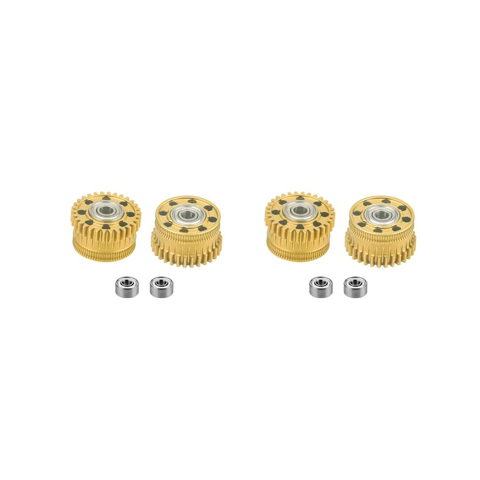 2X Gold Extruder Gear, Extruder Xirbbo Upgrade Gears Kit All Metal Filament Drive Extruder Gear For 4712048864204