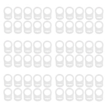 60 Pcs Button Silicone Ring Mam Pacifier Holder Mannequin Clip Adapter Transparent