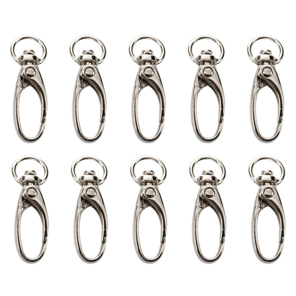 100 Pcs D Swivel Trigger Clips Hooks Metal Key Ring Lobster Clasps 4712293757412