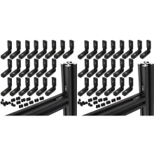 40Pcs 20S L Shape Black Inner Corner Connector Joint Bracket with Screws for 2020 Aluminum Profile with Slot 6mm