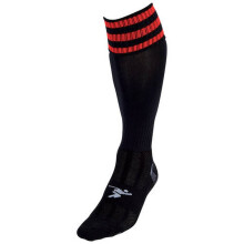 (7 UK-11 UK, Black/Red) Precision Unisex Adult 3 Stripe Pro Football Socks