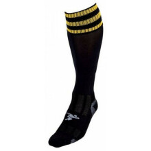 (7 UK-11 UK, Black/Gold) Precision Unisex Adult 3 Stripe Pro Football Socks