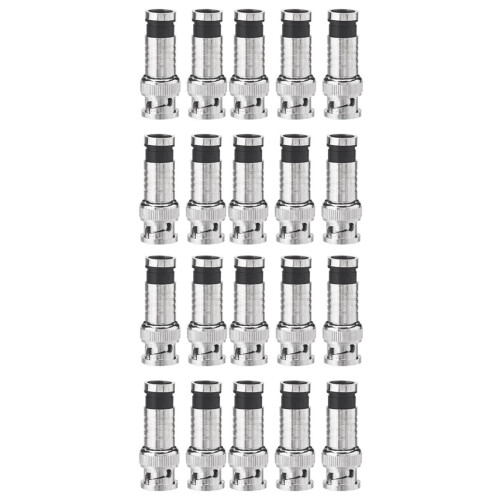 20 Pcs BNC Compression Connector for Coax RG59 Cable CCTV Cameras