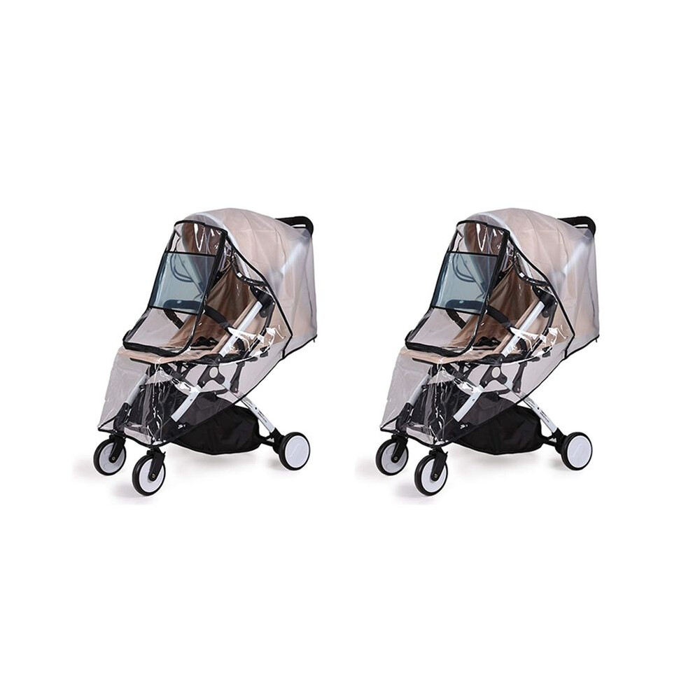 2X Stroller Rain Cover Universal, Baby Travel Weather Shield, Windproof Waterproof, Protect From Dust Snow