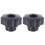 2X M10 10mm Dia Thread Black Plastic Star  Clamping Knob Grip 1