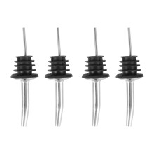 4 Stueck Edelstahl Liquor Geist Ausgiesser mit Gummistopper