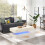 AINPECCA LED Coffee Table High Gloss 2 Drawers White 11